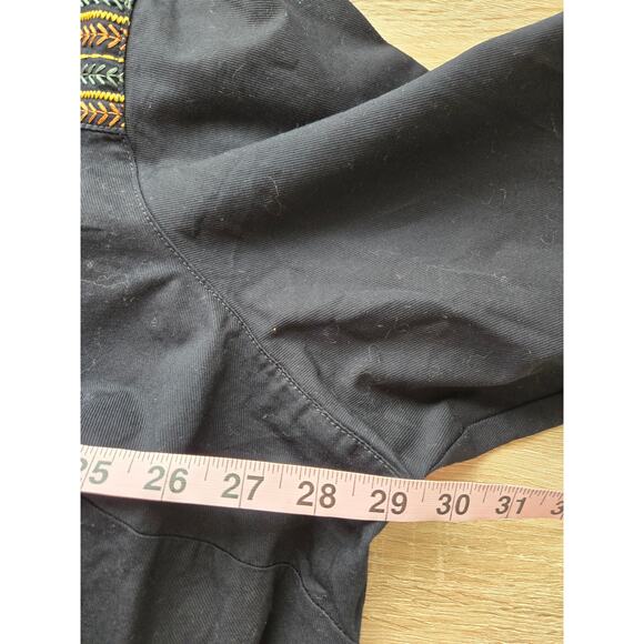 NWT DENIM & CO Black Embroidered Cotton Twill Utility Jacket 3X Boho Western - Picture 13 of 15